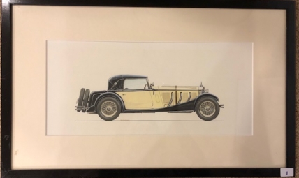 Painted rendering of a Mercedes-Benz 710SS Sindelfingen C Cabriolet
