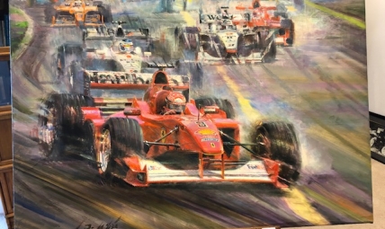 Painting of Michael Schumacher F1